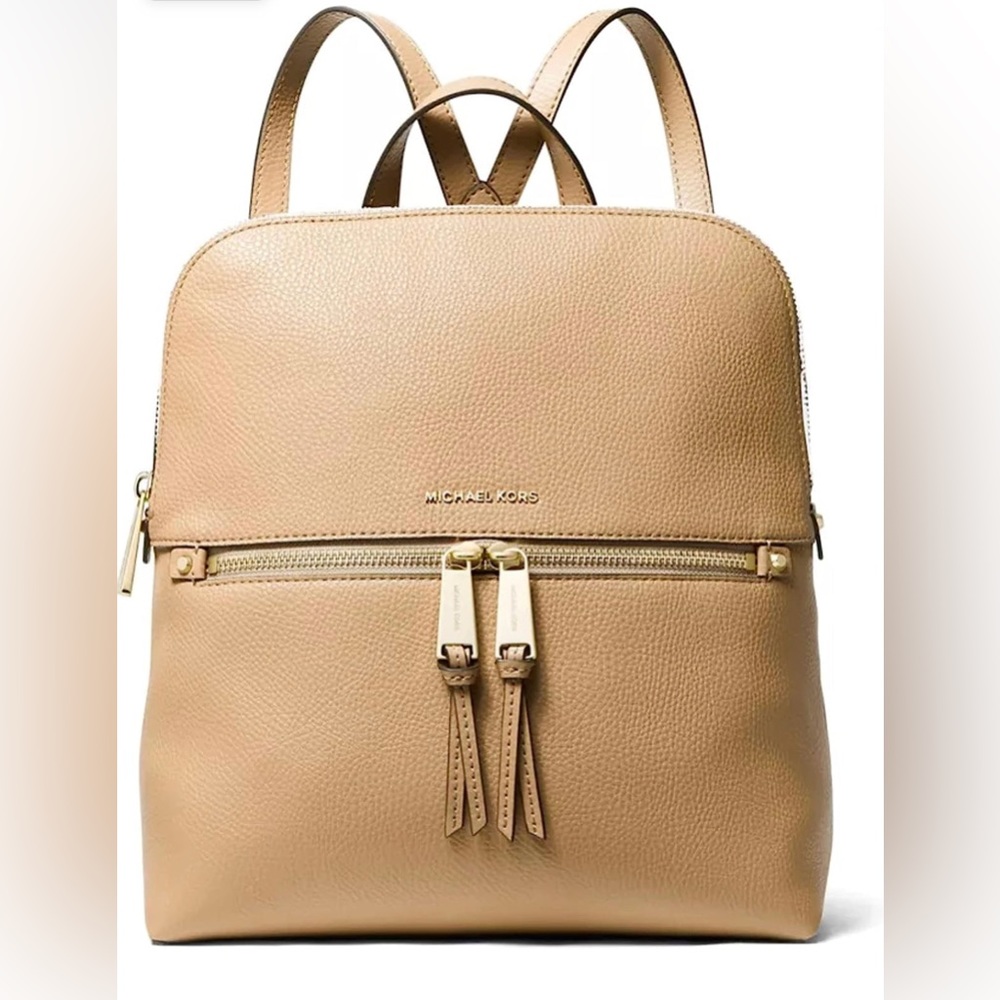 Michael Kors Rhea Zip Medium Slim Backpack, Camel